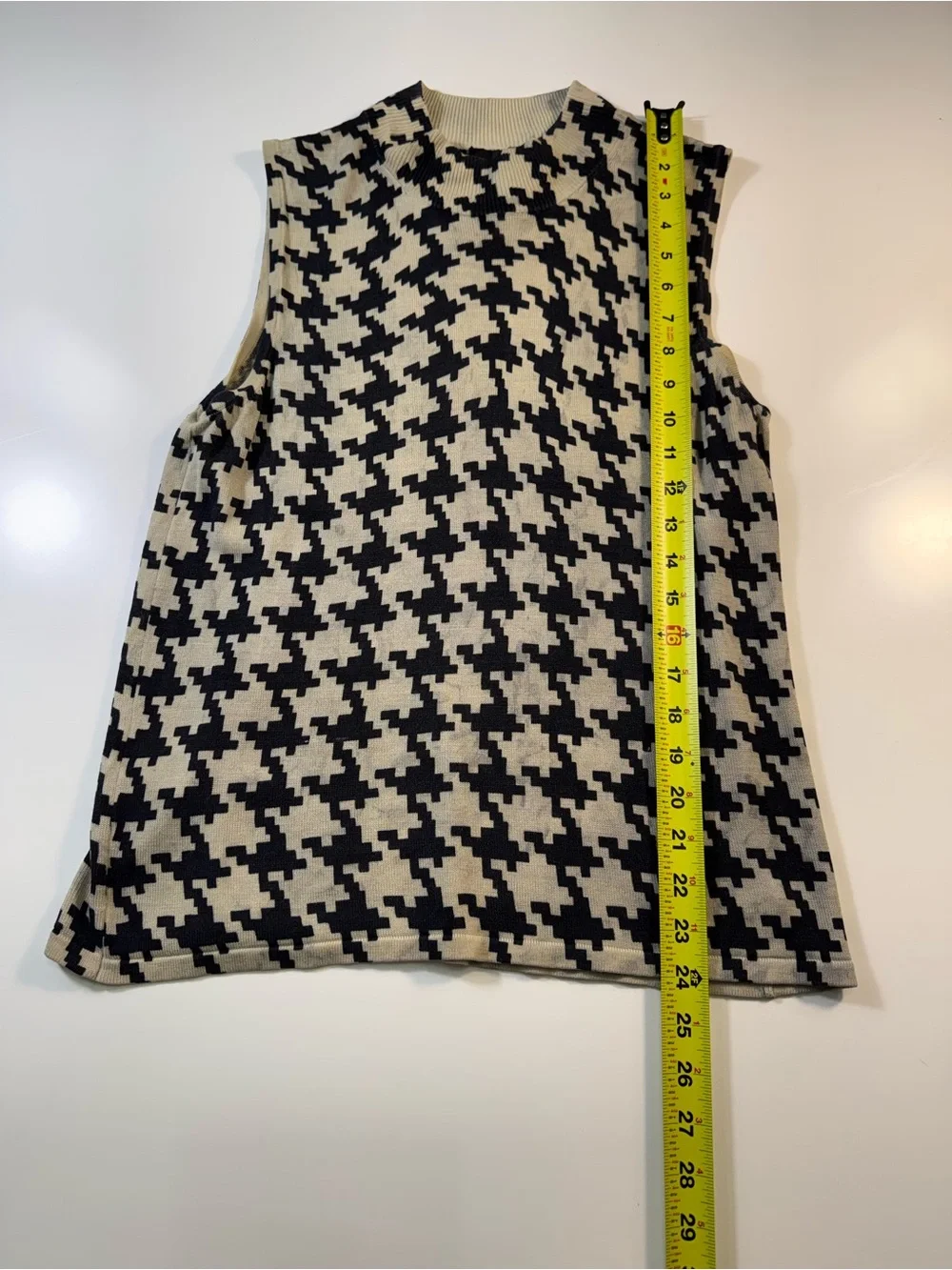 august silk sleeveless houndstooth